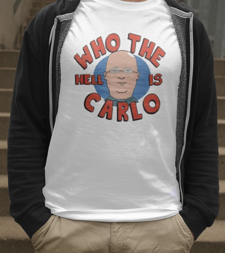 Who The Hell Is Carlo Bald Cartoon Drawing T-Shirt