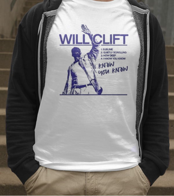 Will Clift Blue Ink Gesture I Know You Know Surreal Tracklist T-Shirt