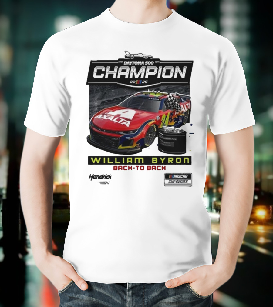 Daytona 500 Champion 2025 William Byron Back To Back NASCAR Cup Series T-Shirt
