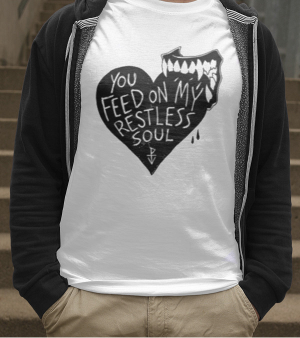 You Feed On My Restless Soul Aggressive Creature Burst Out Horror Theme T-Shirt