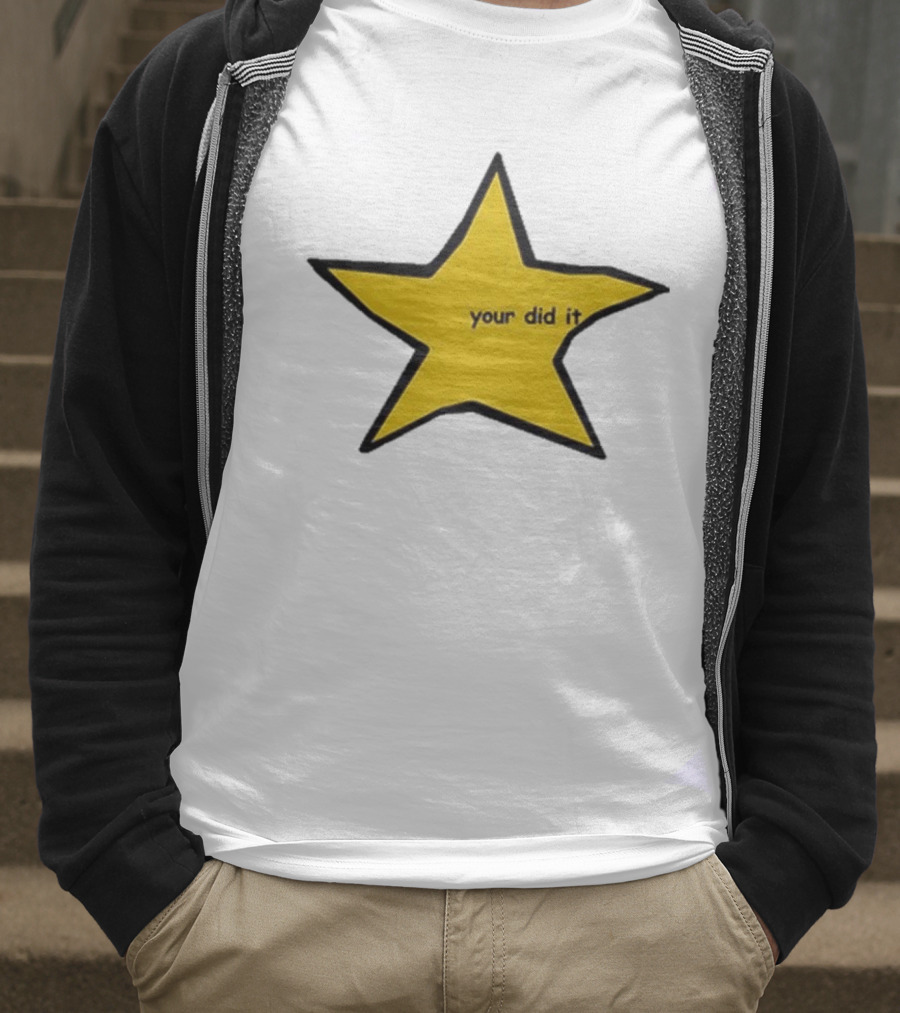 Your Did It Star Yellow Five-Point Shape T-Shirt