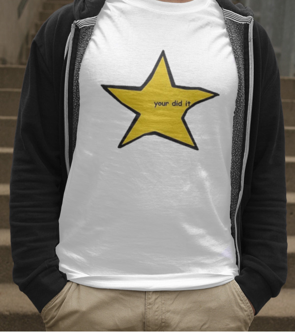 Your Did It Star Yellow Five-Point Shape T-Shirt