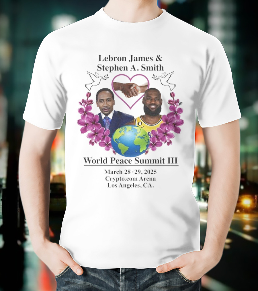 Lebron James Stephen A. Smith World Peace Summit III March 18-20 2025 Crypto.com Arena Los Angeles T-Shirt