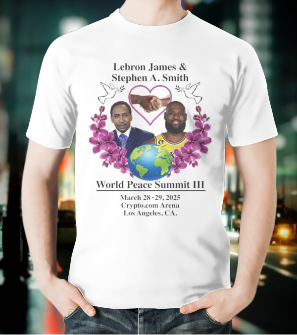Lebron James Stephen A. Smith World Peace Summit III March 18-20 2025 Crypto.com Arena Los Angeles T-Shirt