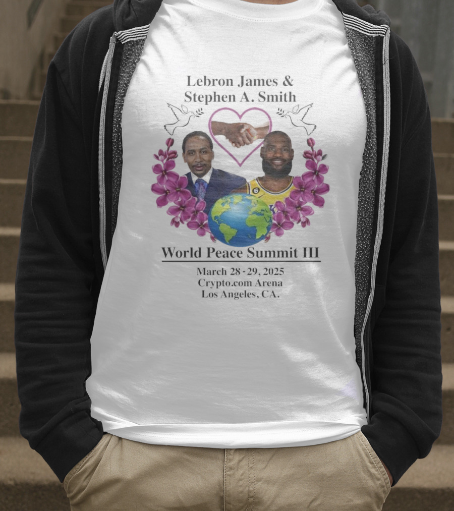 Lebron James Stephen A. Smith World Peace Summit III March 18-20 2025 Crypto.com Arena Los Angeles T-Shirt