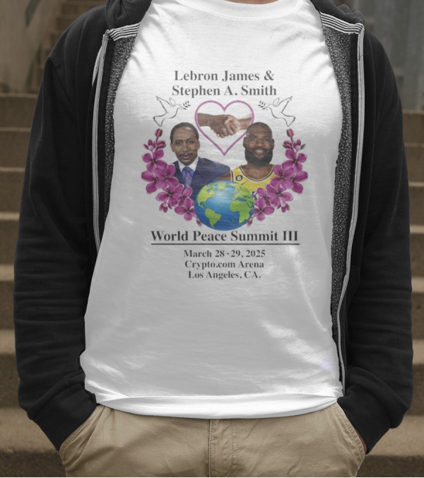 Lebron James Stephen A. Smith World Peace Summit III March 18-20 2025 Crypto.com Arena Los Angeles T-Shirt
