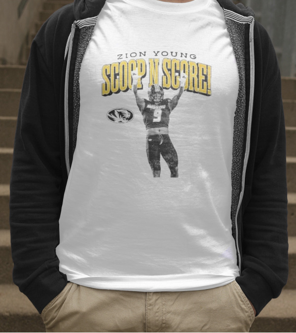 Zion Young Scoop N Score Missouri Tigers Player Number 9 Celebrate Victory T-Shirt
