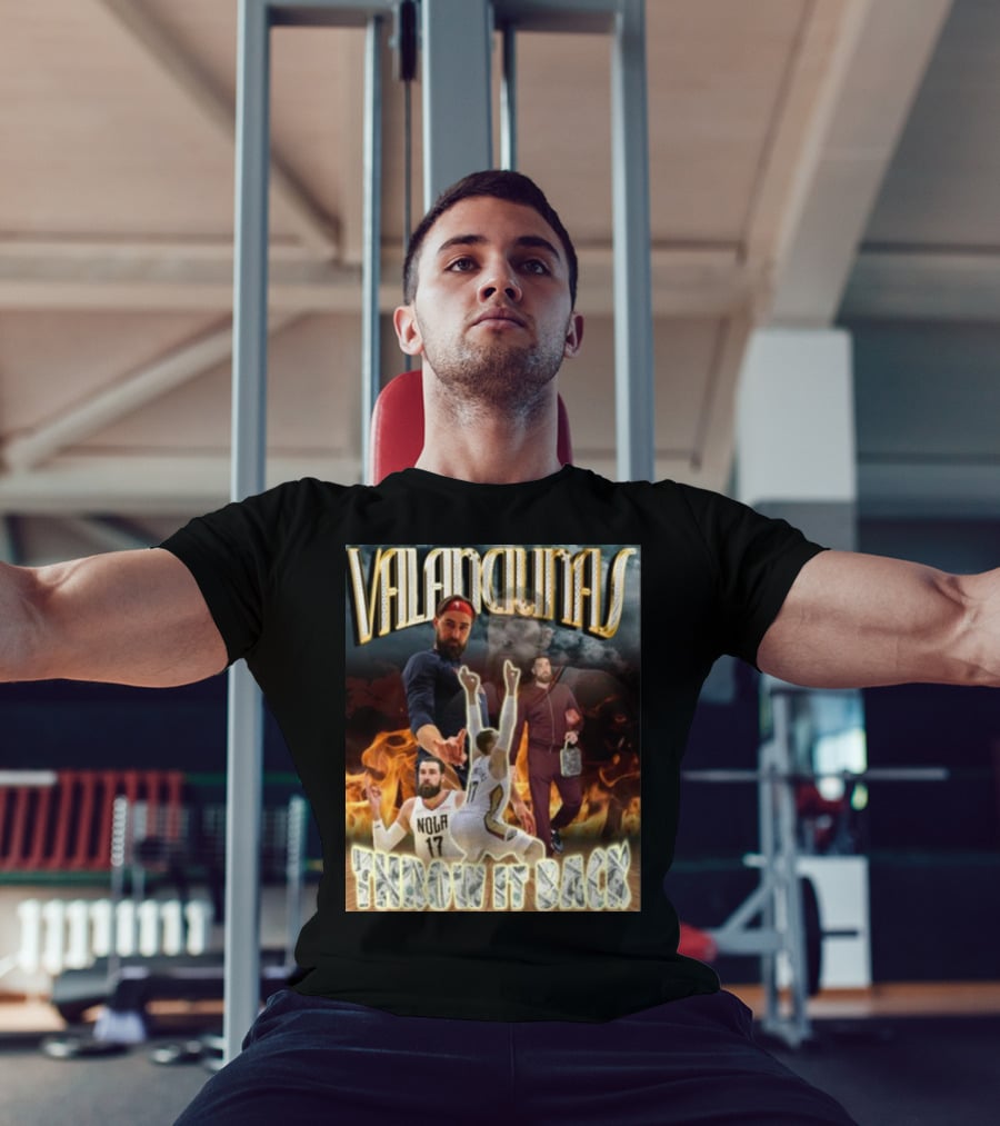 Valanciunas Throw It Back NOLA 17 Basketball Flames T-Shirt