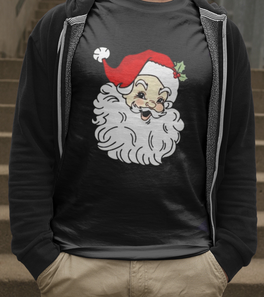 Retro Santa Christmas Holly Jolly Icon 3 4 T-Shirt
