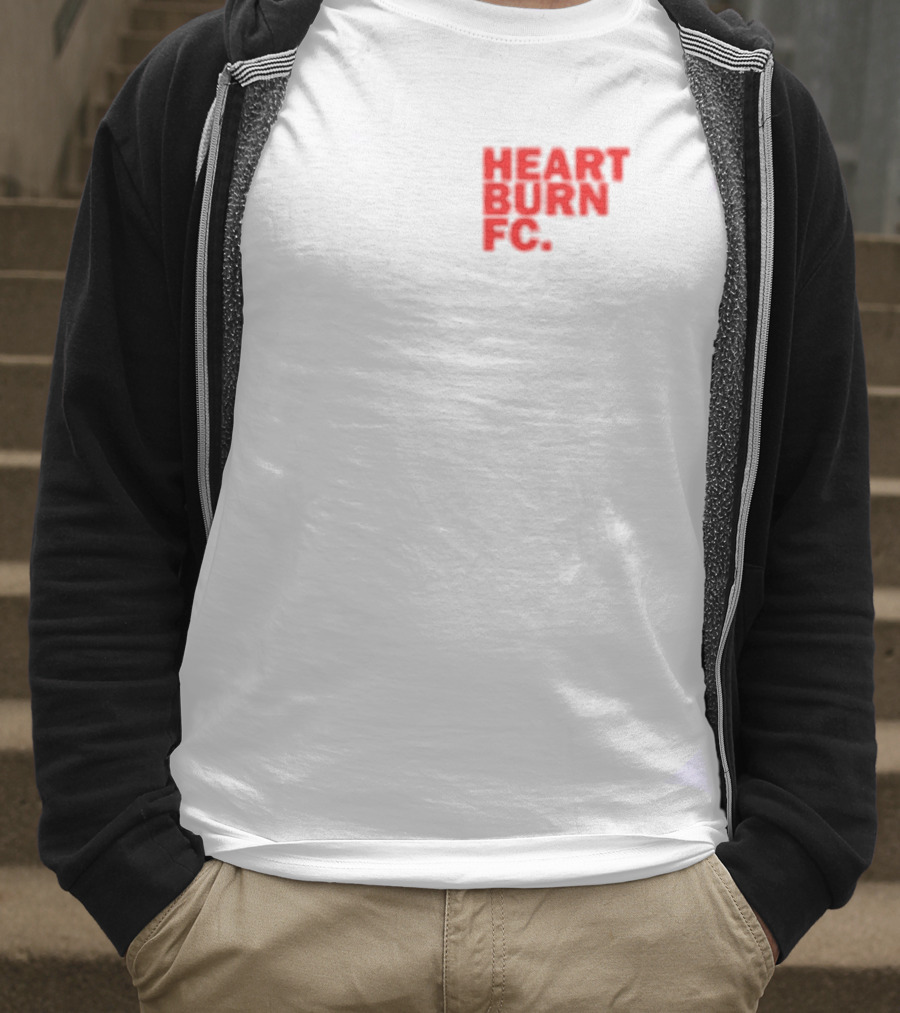 Redmancdesigns Heartburn FC Bold Red Text Minimalist T-Shirt
