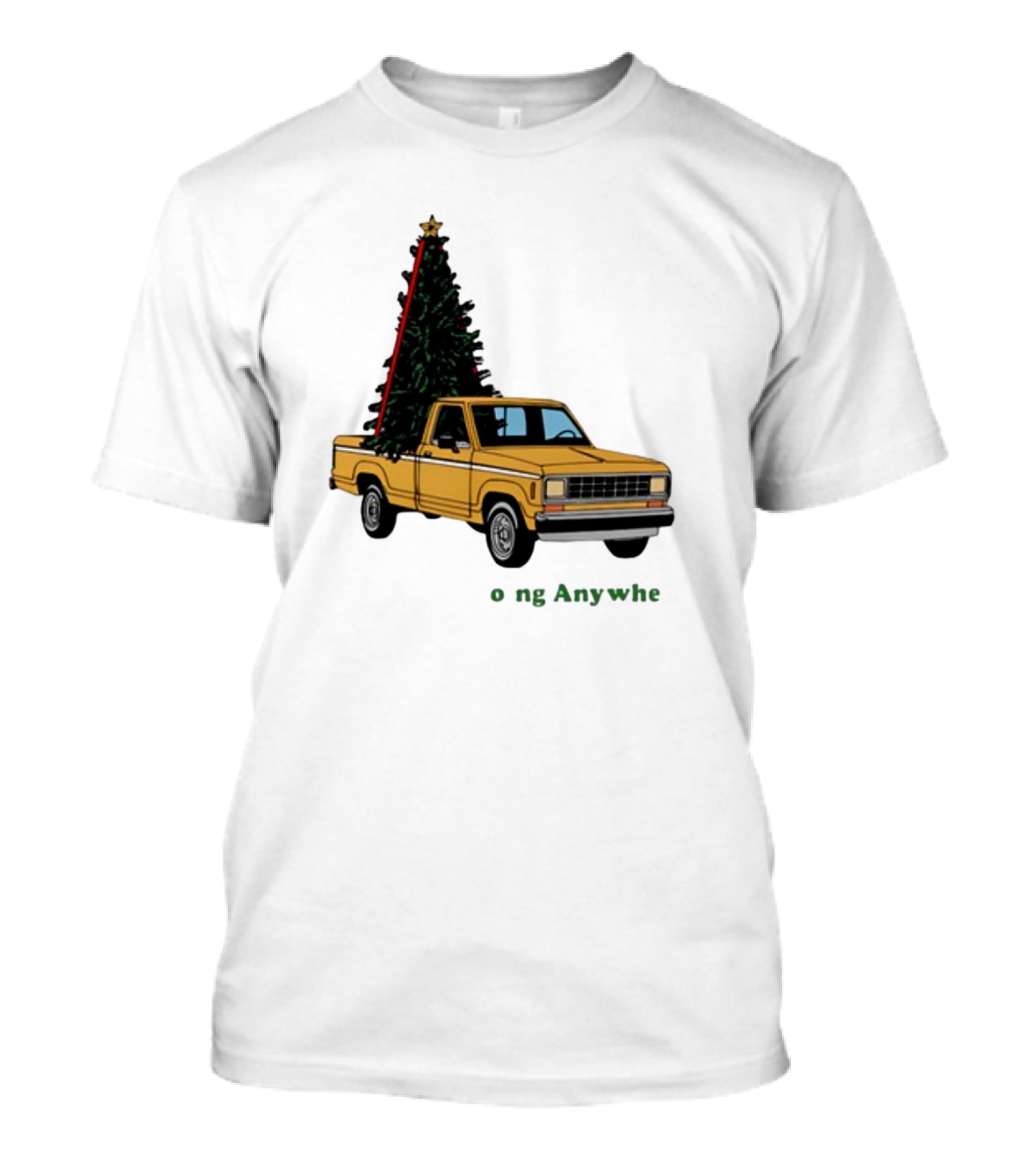 Yellow Truck With Christmas Tree Going Anywhere T-Shirt