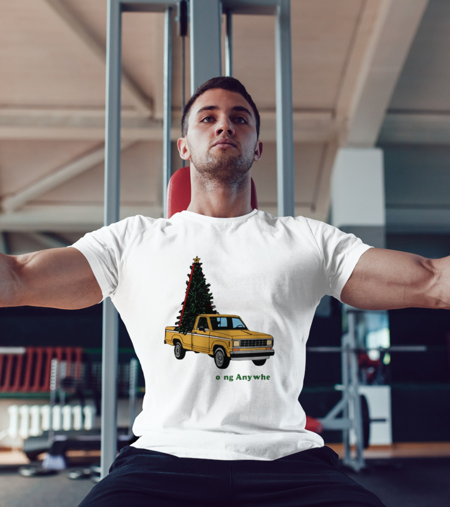 Yellow Truck With Christmas Tree Going Anywhere T-Shirt