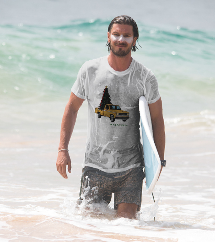 Yellow Truck With Christmas Tree Going Anywhere T-Shirt