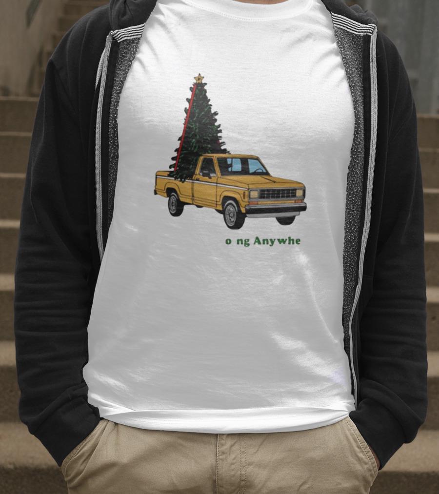 Yellow Truck With Christmas Tree Going Anywhere T-Shirt