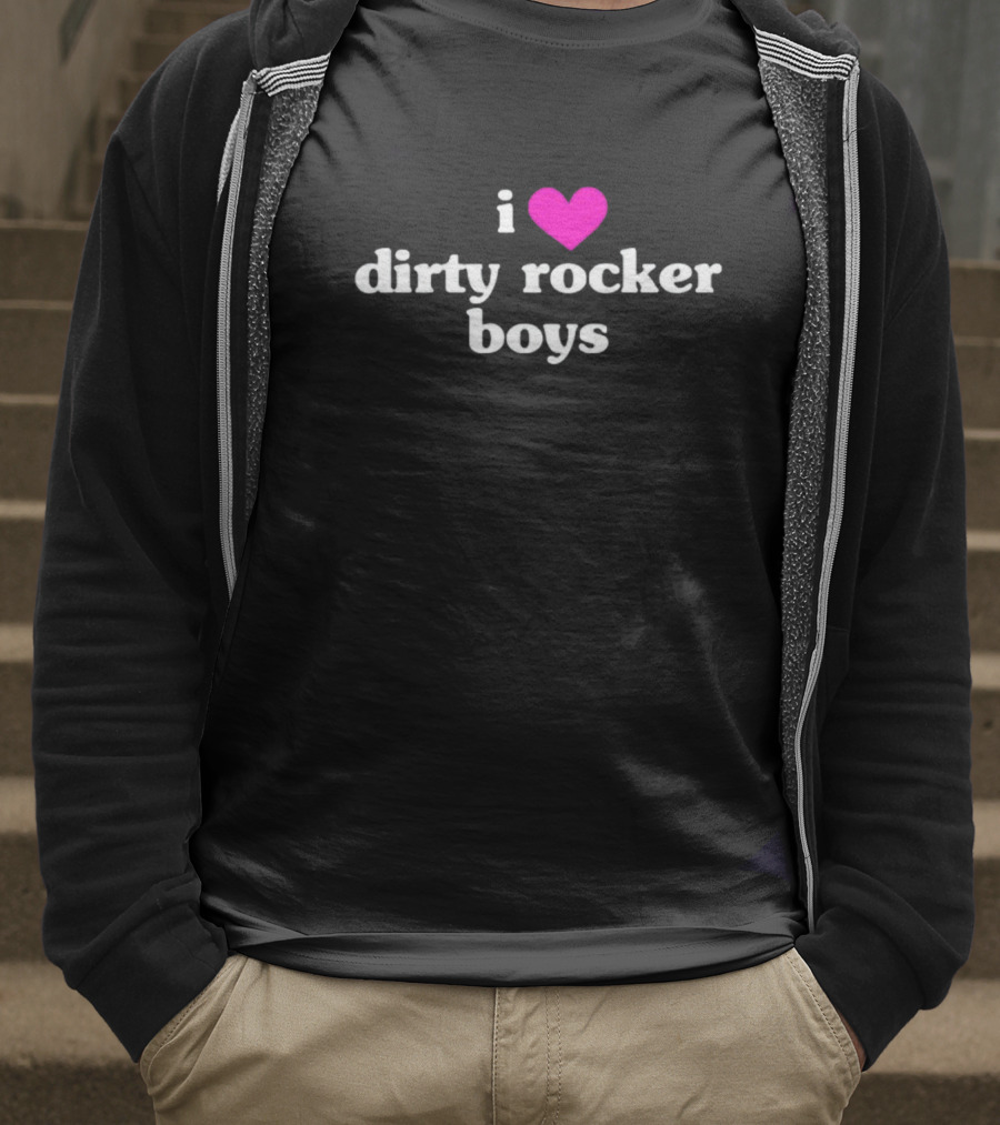 Vibe2k I Love Dirty Rocker Boys Heart T-Shirt