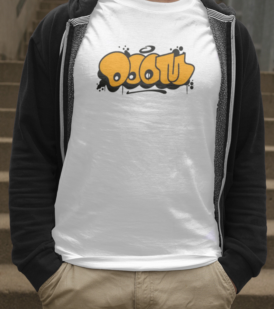 Gasdrawls Doom Throw Black And Gold Bubble Lettering T-Shirt