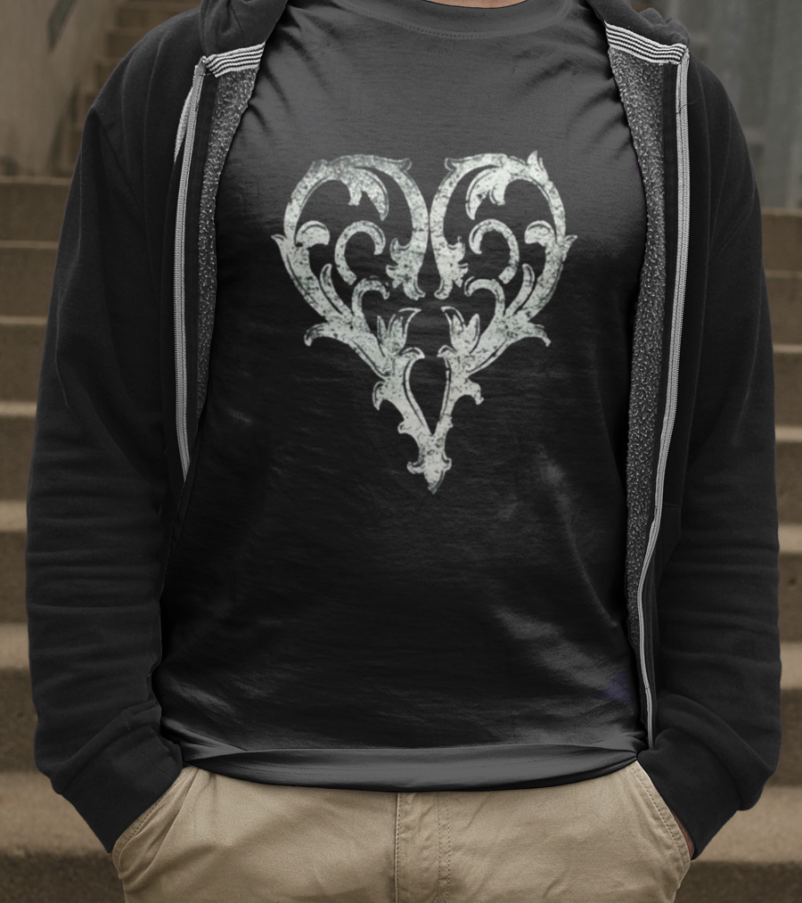 Ricky Olson Grunge Ornate Heart T-Shirt