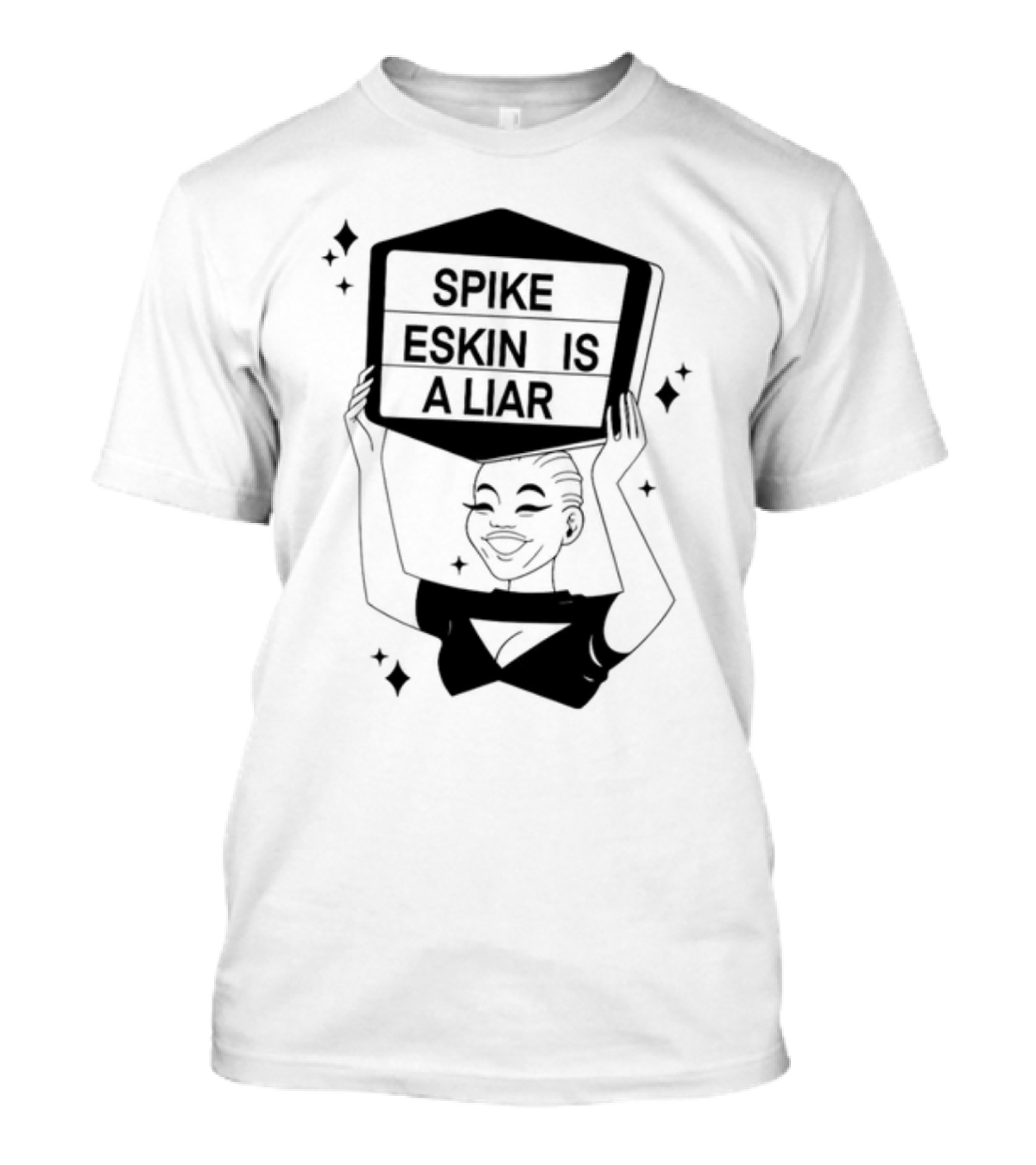Spike Eskin Is A Liar With Cartoon Character Hand Sign Display T-Shirt