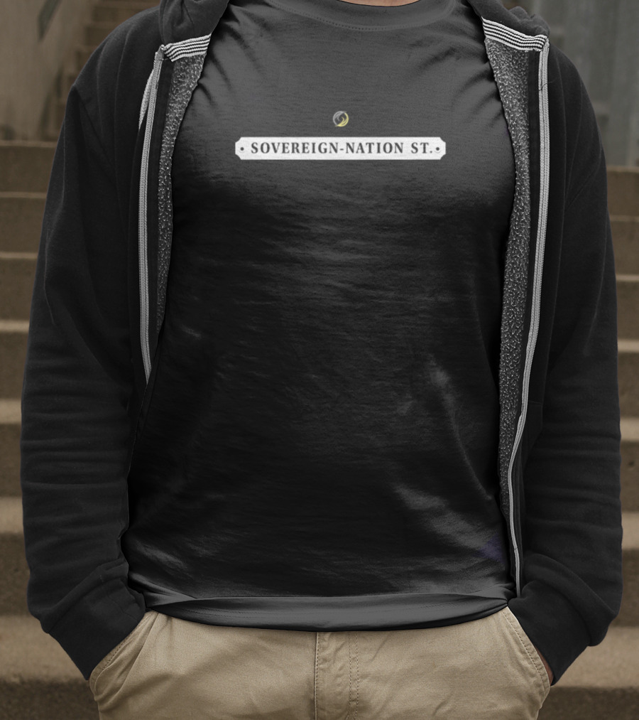 Sovpro Sovereign-Nation St Black Background Street Sign T-Shirt