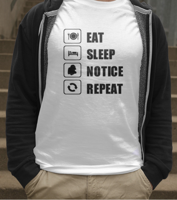 Eat Sleep Notice Repeat Iconic Routine T-Shirt