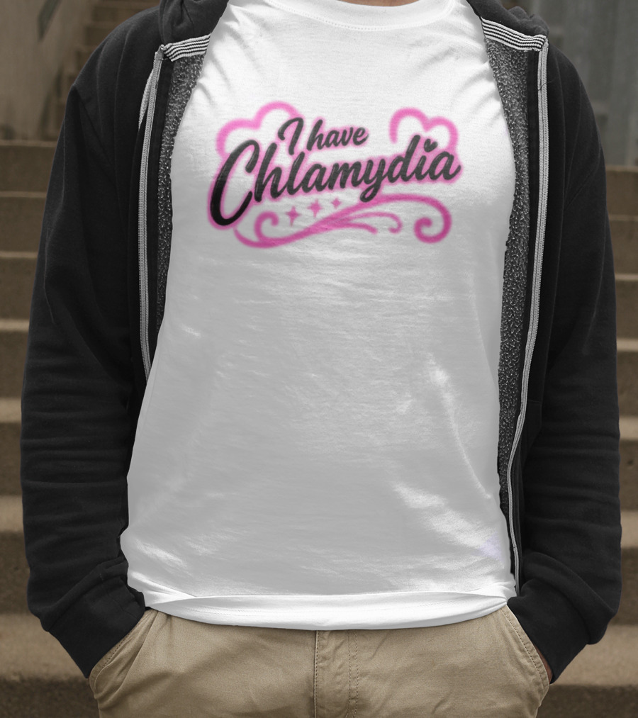 I Have Chlamydia Heart Pink Swirls T-Shirt