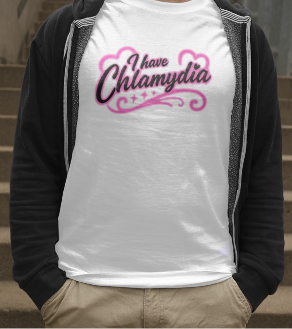 I Have Chlamydia Heart Pink Swirls T-Shirt