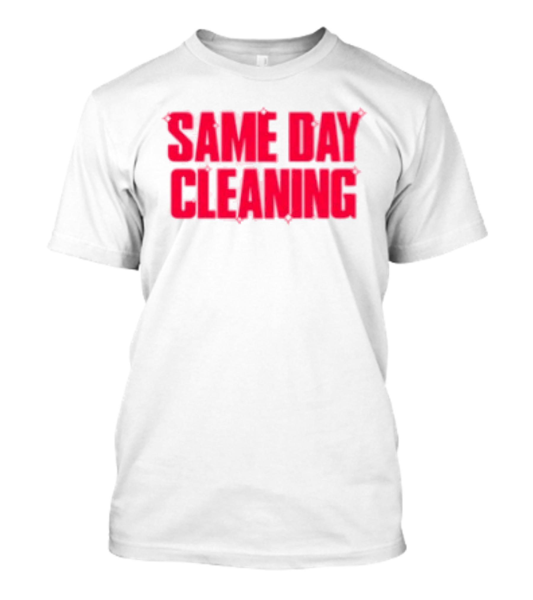 Sammy Virji Same Day Cleaning Bold Red Text T-Shirt