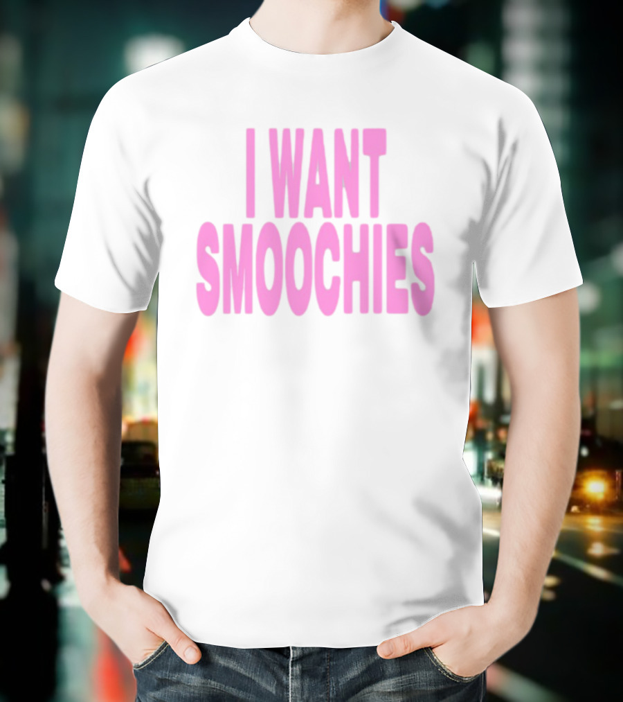 Ashnikko I Want Smoochies Pink Text Bold Style T-Shirt