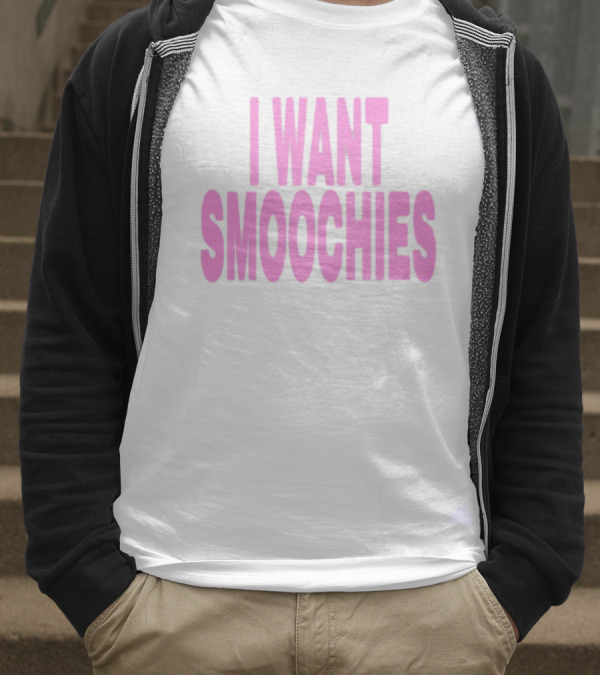 Ashnikko I Want Smoochies Pink Text Bold Style T-Shirt