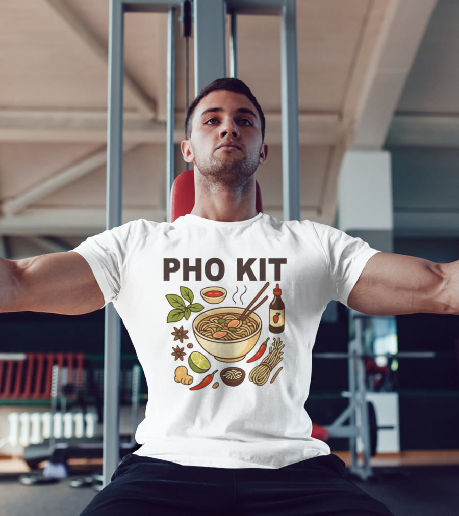 Pho Kit Noodle Bowl With Ingredients And Chopsticks T-Shirt