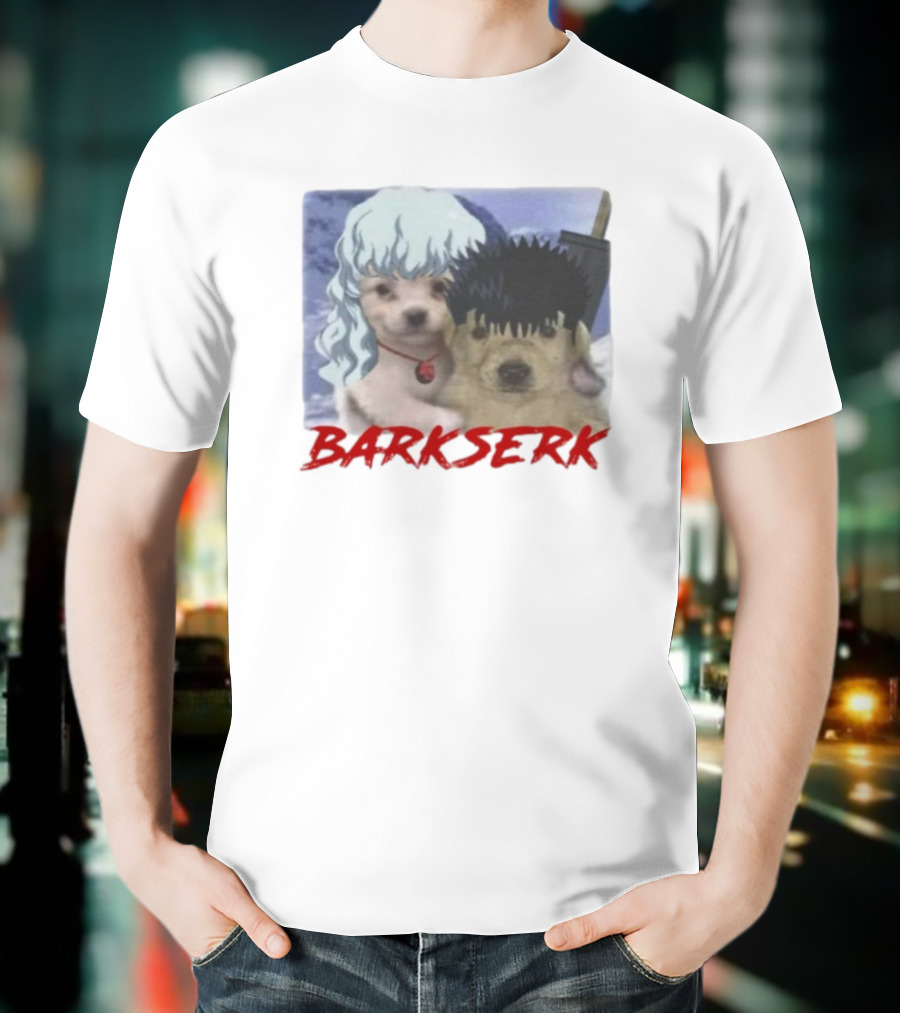 Retro Anime Barkserk Dog Characters Parody T-Shirt