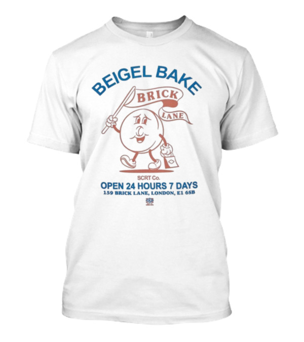 Beigel Bake Brick Lane Cartoon Bagel Open 24 Hours 7 Days Retro Style T-Shirt