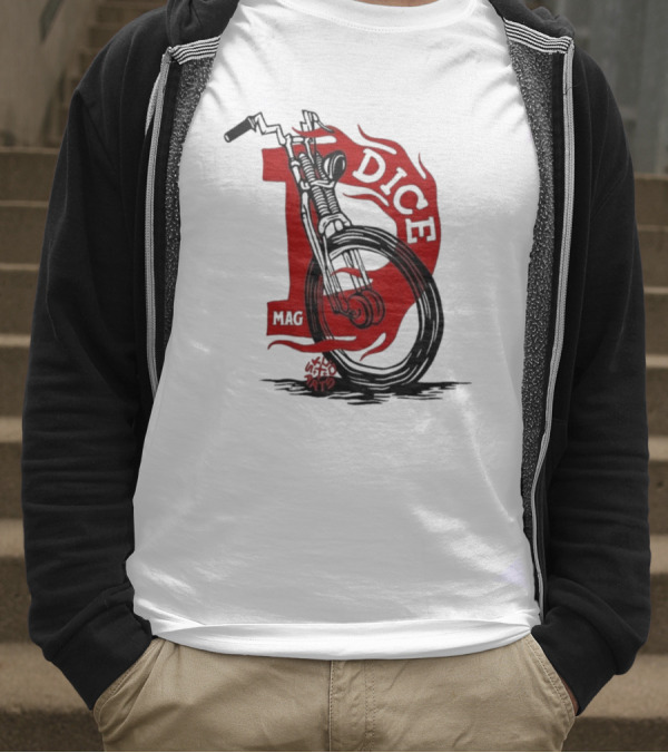 Dice Magazine Skud Arts Motorcycle Flame T-Shirt