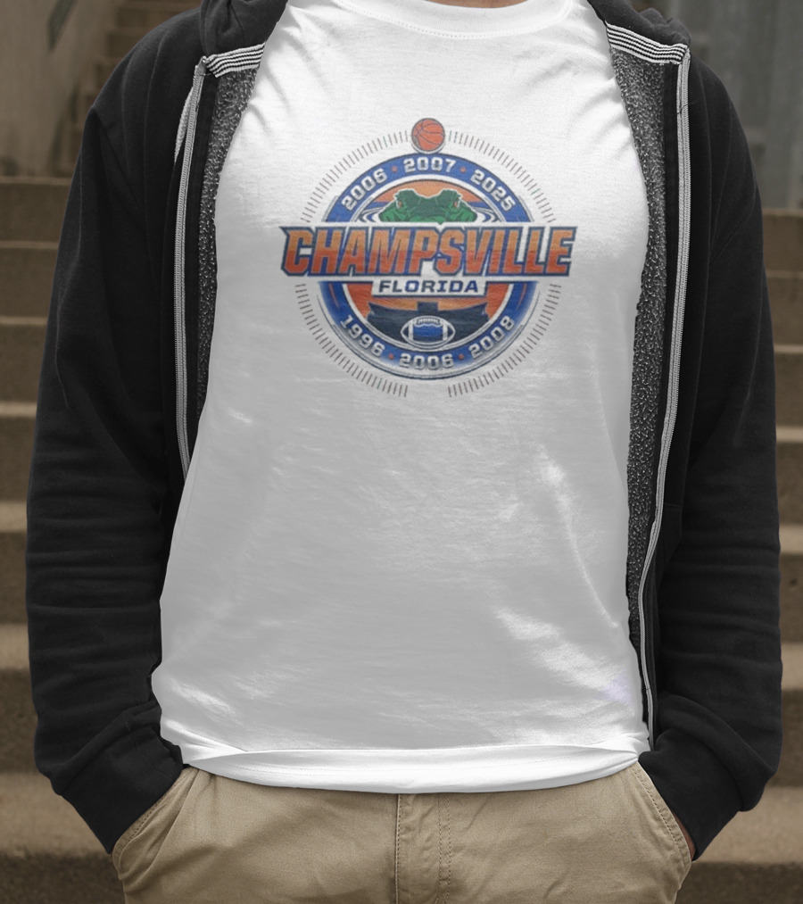 Champsville Florida Gators NCAA Hoops City Block 2025 T-Shirt