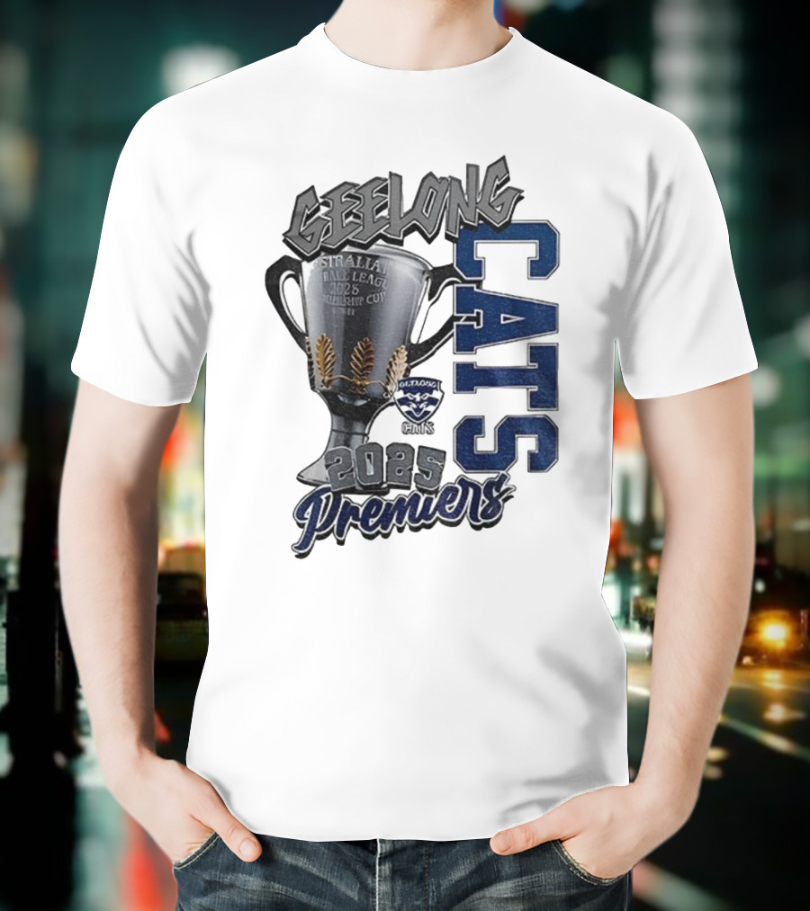 Geelong Cats AFL Premiers 2025 Champions Cup Football T-Shirt