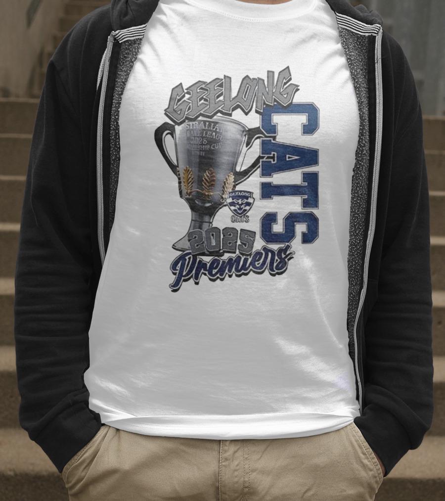 Geelong Cats AFL Premiers 2025 Champions Cup Football T-Shirt
