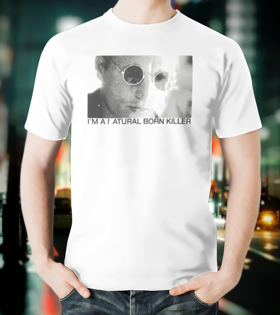 I'm A Natural Born Killer Mickey Knox Bold Grayscale Image T-Shirt
