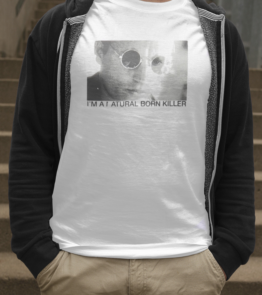 I'm A Natural Born Killer Mickey Knox Bold Grayscale Image T-Shirt