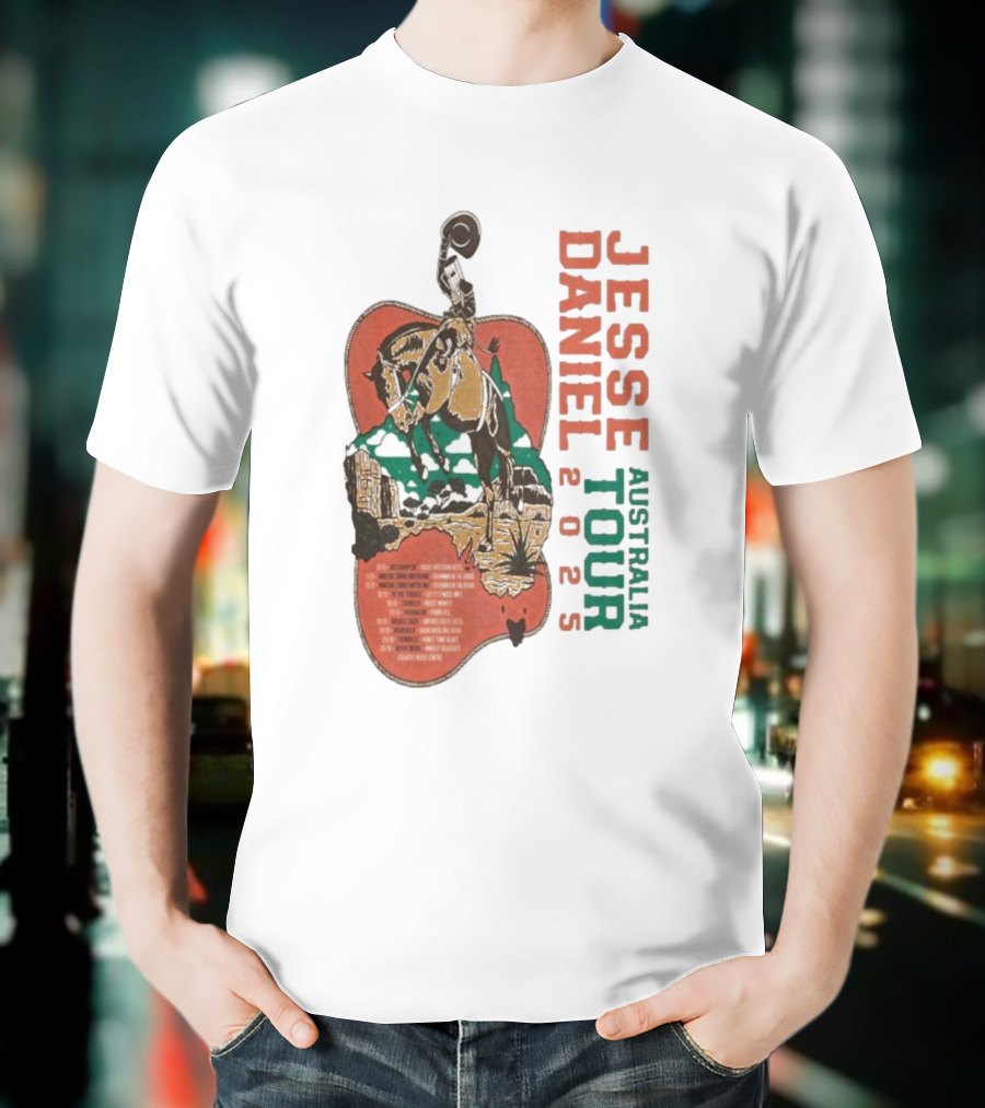 Jesse Daniel Australia Tour 2025 Tiru Forsyth Cowboy Retro Western Style T-Shirt