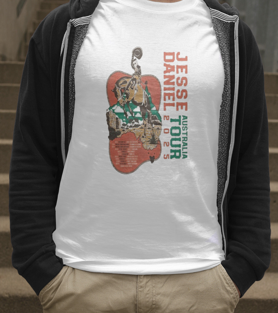 Jesse Daniel Australia Tour 2025 Tiru Forsyth Cowboy Retro Western Style T-Shirt