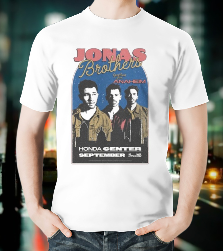 Jonas Brothers Greetings From Anaheim Honda Center September 27 2025 T-Shirt