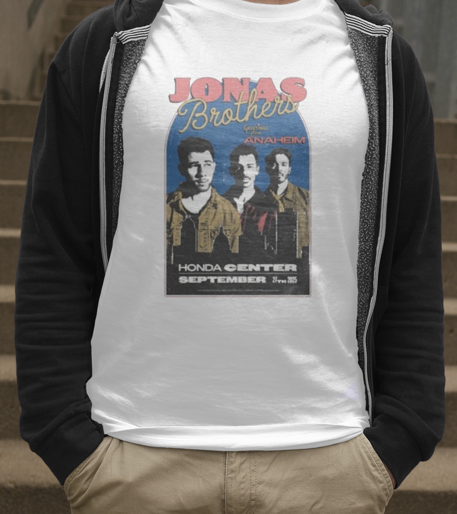 Jonas Brothers Greetings From Anaheim Honda Center September 27 2025 T-Shirt