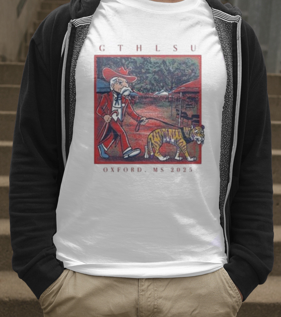 GTH LSU Rebel Walking Tiger Oxford MS 2025 T-Shirt
