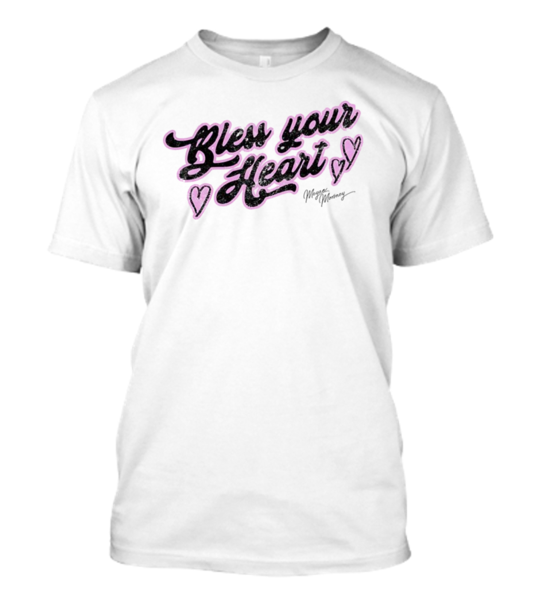 Bless Your Heart Megan Moroney Signature Pink Hearts T-Shirt