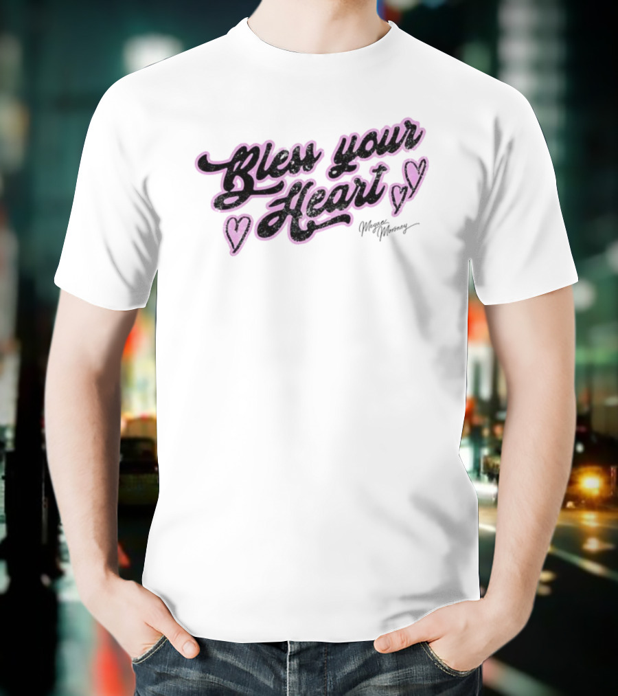 Bless Your Heart Megan Moroney Signature Pink Hearts T-Shirt