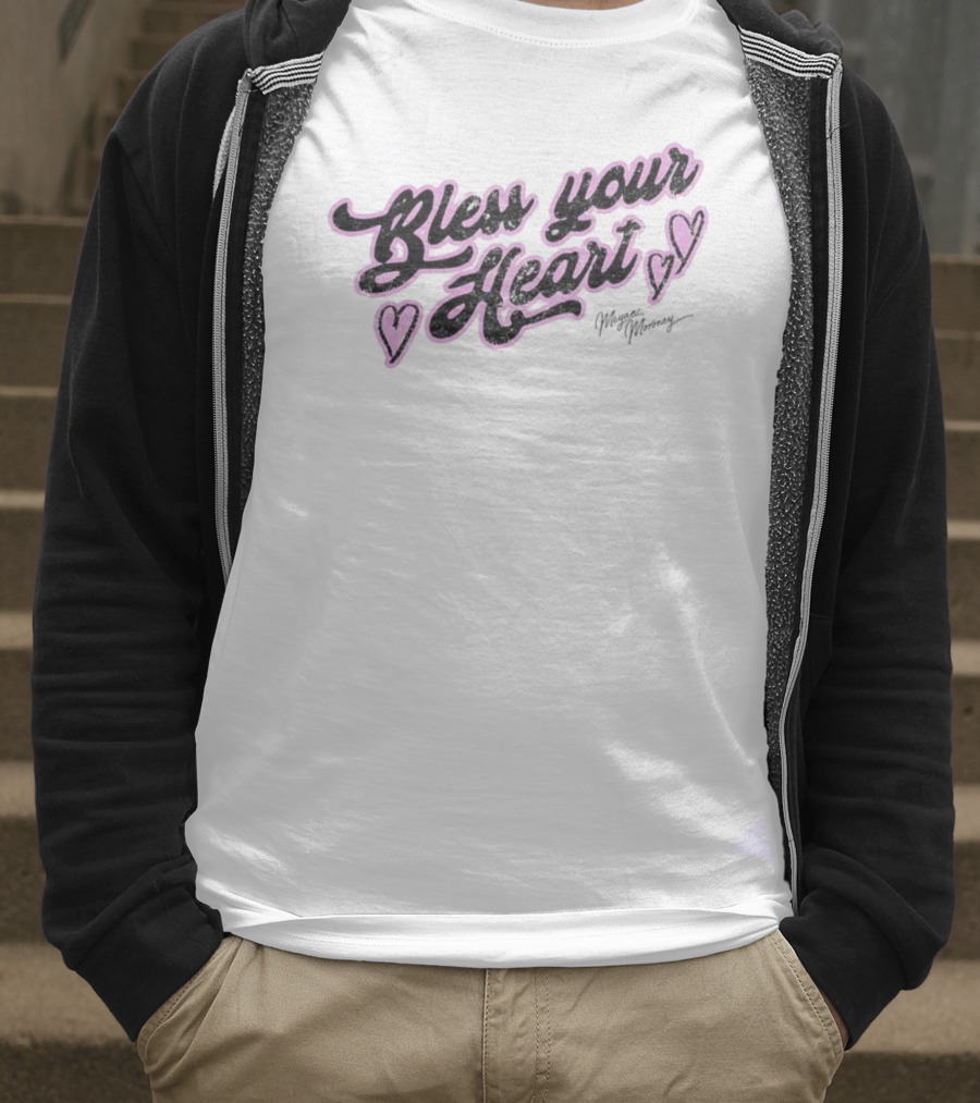 Bless Your Heart Megan Moroney Signature Pink Hearts T-Shirt