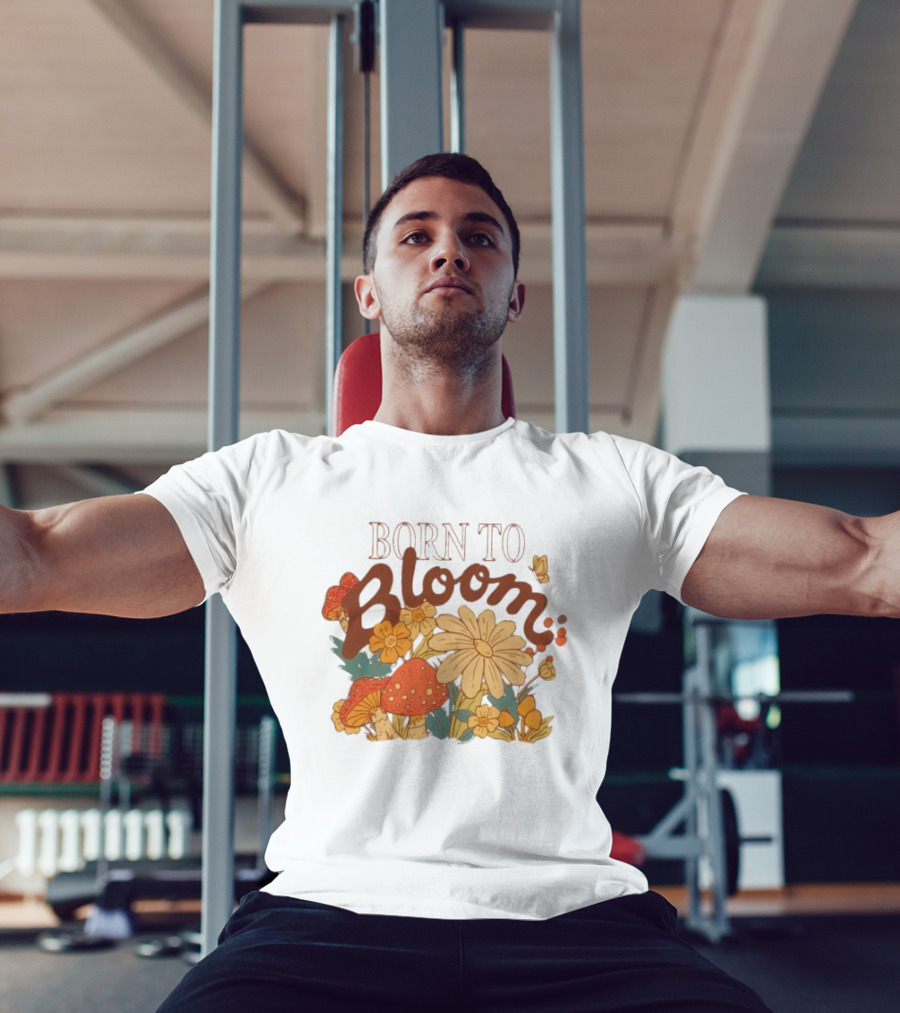 ```Born To Bloom Autumn Vintage Floral Mushrooms And Butterflies Theme``` T-Shirt