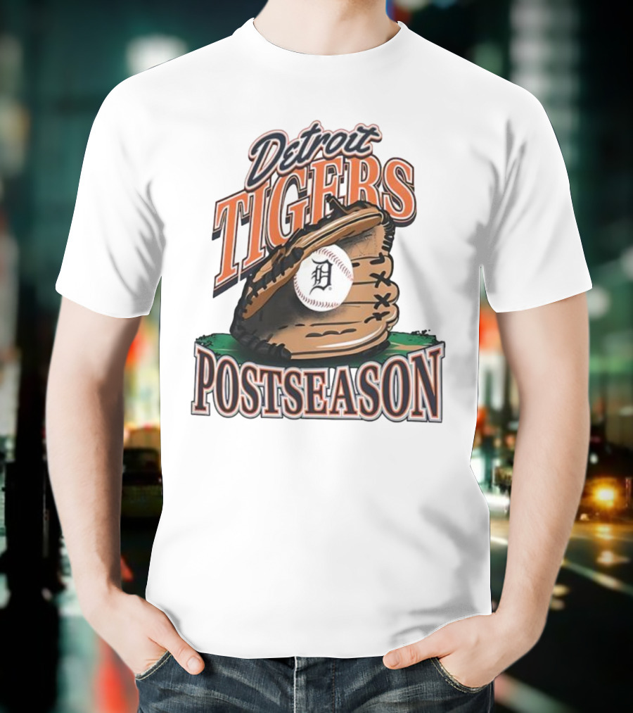 Detroit Tigers Postseason Baseball Glove And Ball 2025 T-Shirt