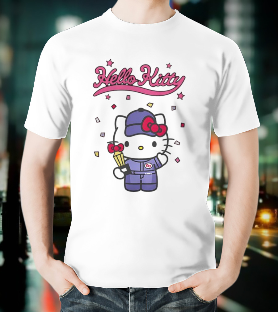 Hello Kitty Racing Champion With Trophy And Stars T-Shirt
