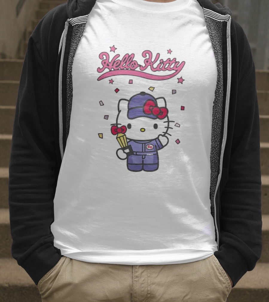 Hello Kitty Racing Champion With Trophy And Stars T-Shirt